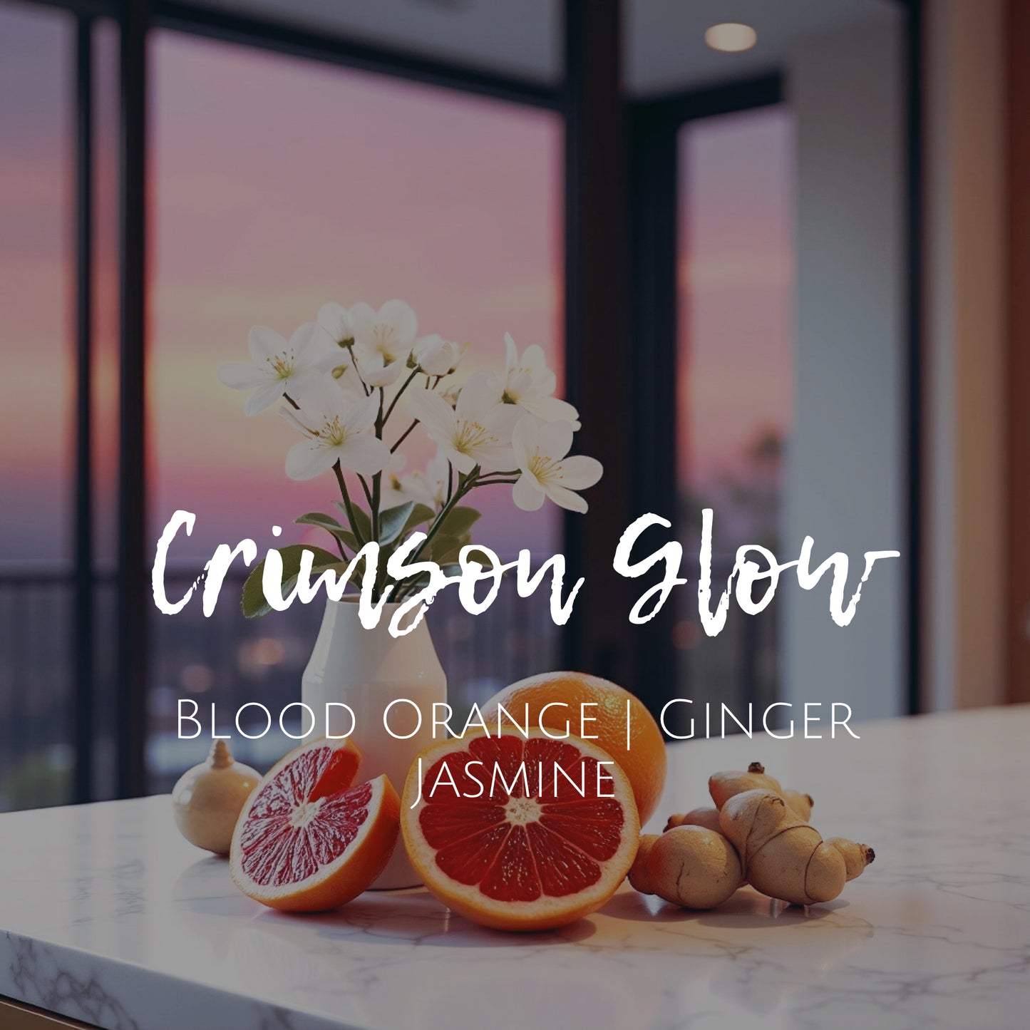 Crimson Glow - 12 oz Candle - Blood Orange | Ginger | Jasmine