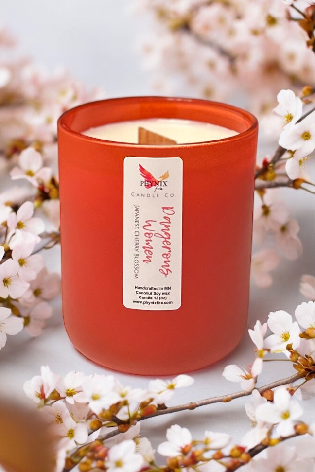 Dangerous Women - 12 oz Candle - Cherry Blossoms | Rose | Sandalwood