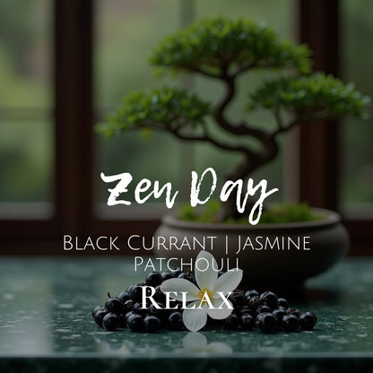 Zen Day - Relax - 12 oz Candle - Black Currant | Jasmine | Patchouli