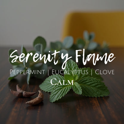 Serenity Flame - Clam - Scented Crystals - Peppermint | Eucalyptus | Clove