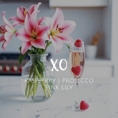 XO - 8 oz Candle - Raspberry | Prosecco | Pink Lily